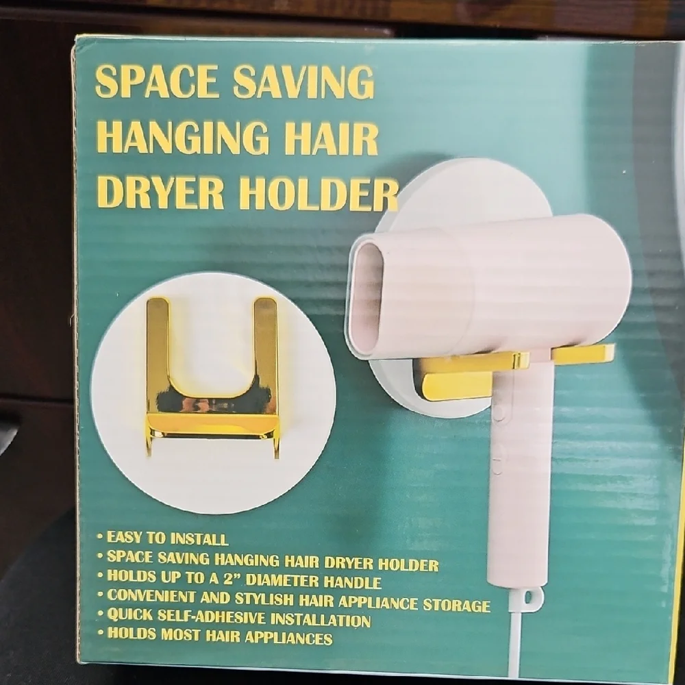 Space Saving Hanging Hair Dryer Holder